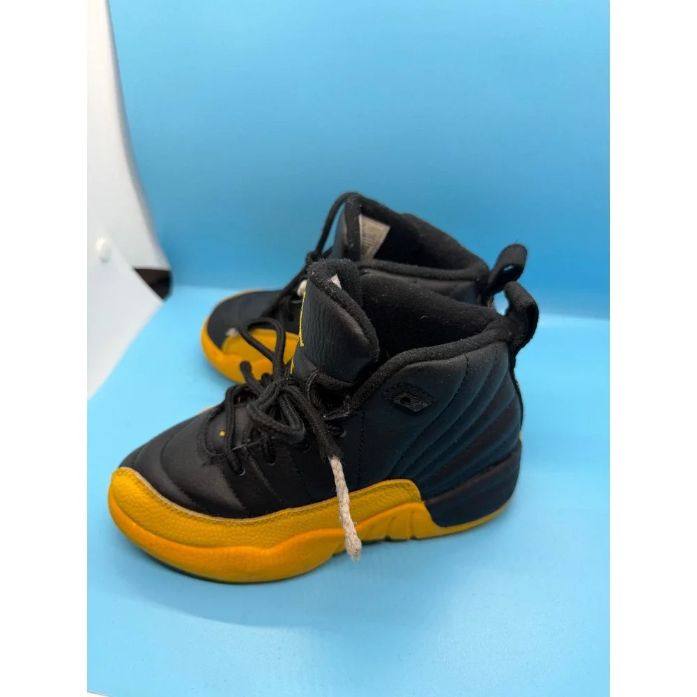 Jordan 12 Retro University Gold Black Toddler Sneakers 850000-070 Size 8C